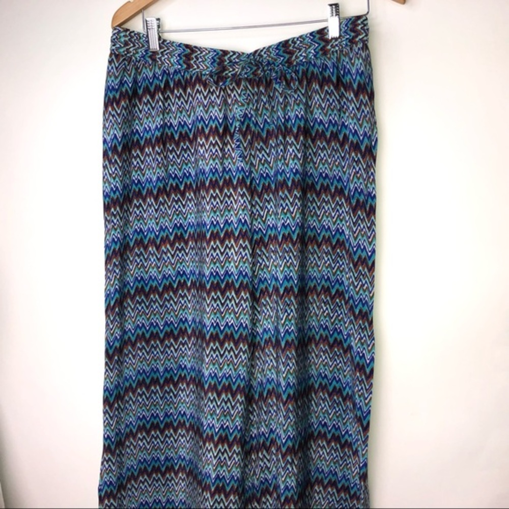 Tolani Gaucho Pants Colorful Chevrons XL NWT Wide Leg Baggy Casual